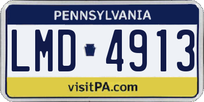 PA license plate LMD4913