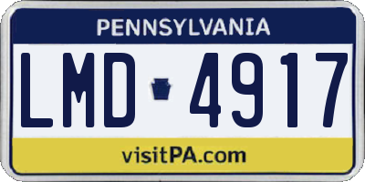 PA license plate LMD4917