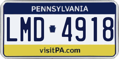 PA license plate LMD4918