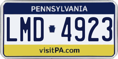 PA license plate LMD4923