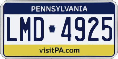 PA license plate LMD4925