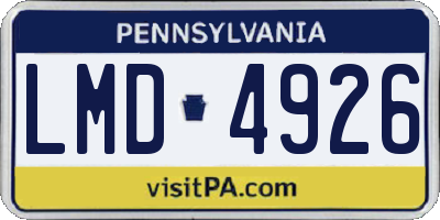 PA license plate LMD4926
