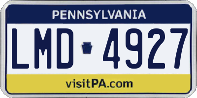 PA license plate LMD4927