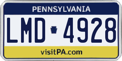 PA license plate LMD4928