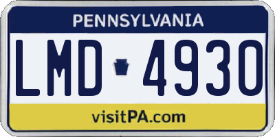 PA license plate LMD4930