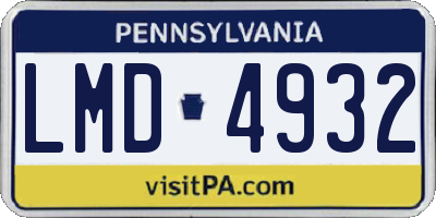 PA license plate LMD4932