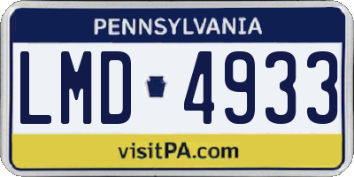 PA license plate LMD4933