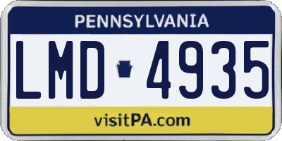PA license plate LMD4935
