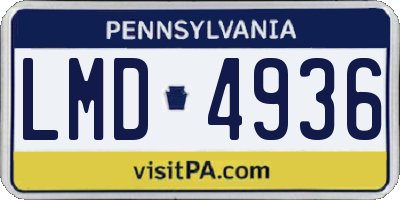 PA license plate LMD4936