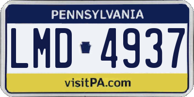 PA license plate LMD4937