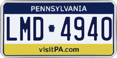 PA license plate LMD4940