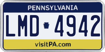 PA license plate LMD4942