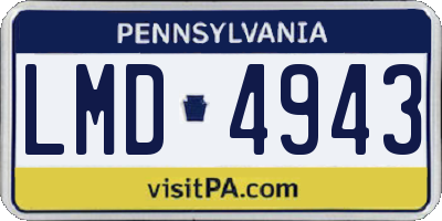 PA license plate LMD4943