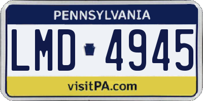 PA license plate LMD4945