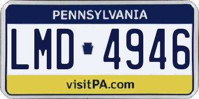 PA license plate LMD4946