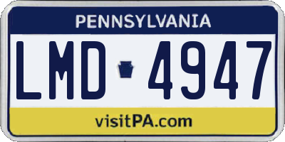 PA license plate LMD4947