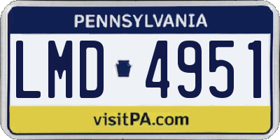 PA license plate LMD4951
