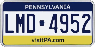 PA license plate LMD4952