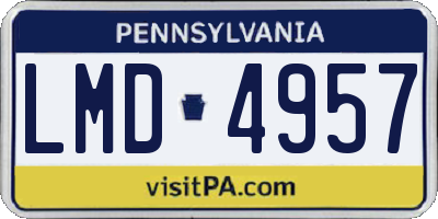 PA license plate LMD4957