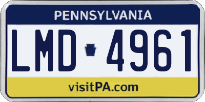 PA license plate LMD4961