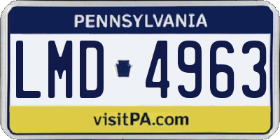 PA license plate LMD4963