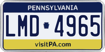 PA license plate LMD4965