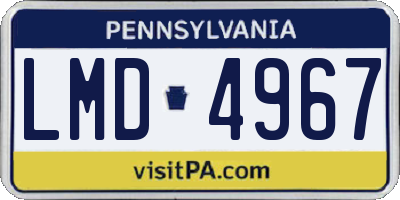 PA license plate LMD4967