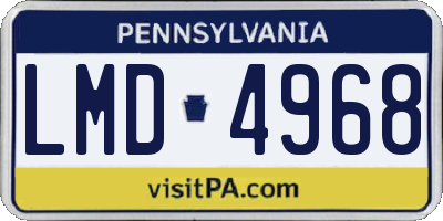 PA license plate LMD4968