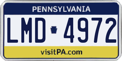 PA license plate LMD4972