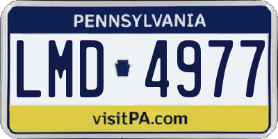 PA license plate LMD4977