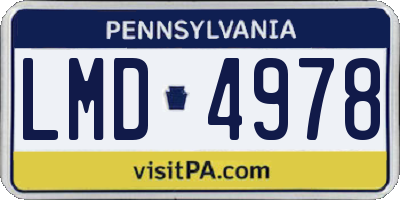 PA license plate LMD4978