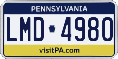 PA license plate LMD4980