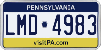 PA license plate LMD4983