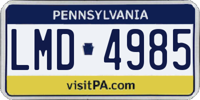 PA license plate LMD4985