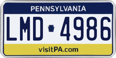 PA license plate LMD4986
