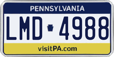 PA license plate LMD4988