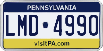 PA license plate LMD4990