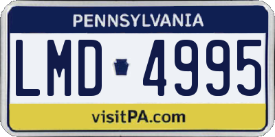 PA license plate LMD4995