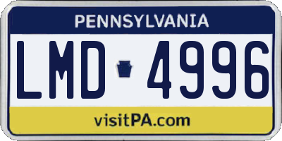 PA license plate LMD4996