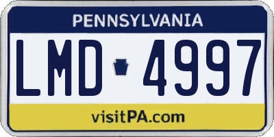 PA license plate LMD4997