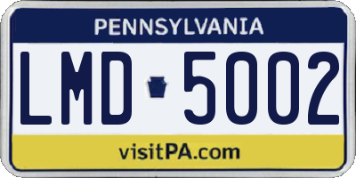 PA license plate LMD5002