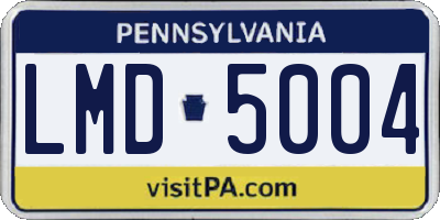 PA license plate LMD5004