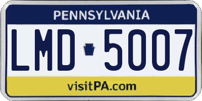 PA license plate LMD5007