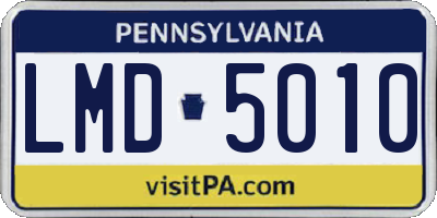 PA license plate LMD5010