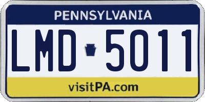 PA license plate LMD5011