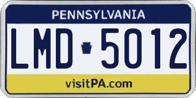PA license plate LMD5012