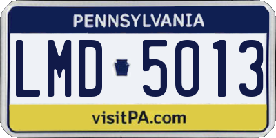 PA license plate LMD5013