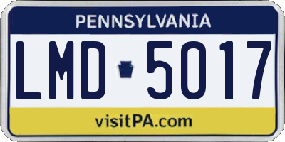 PA license plate LMD5017