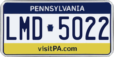 PA license plate LMD5022