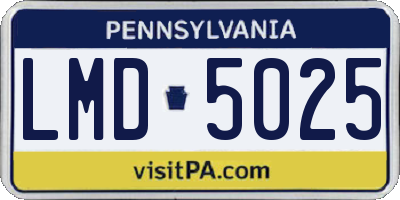 PA license plate LMD5025